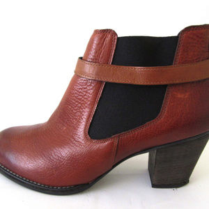 Paul Green Orson Brown Leather Ankle Boots